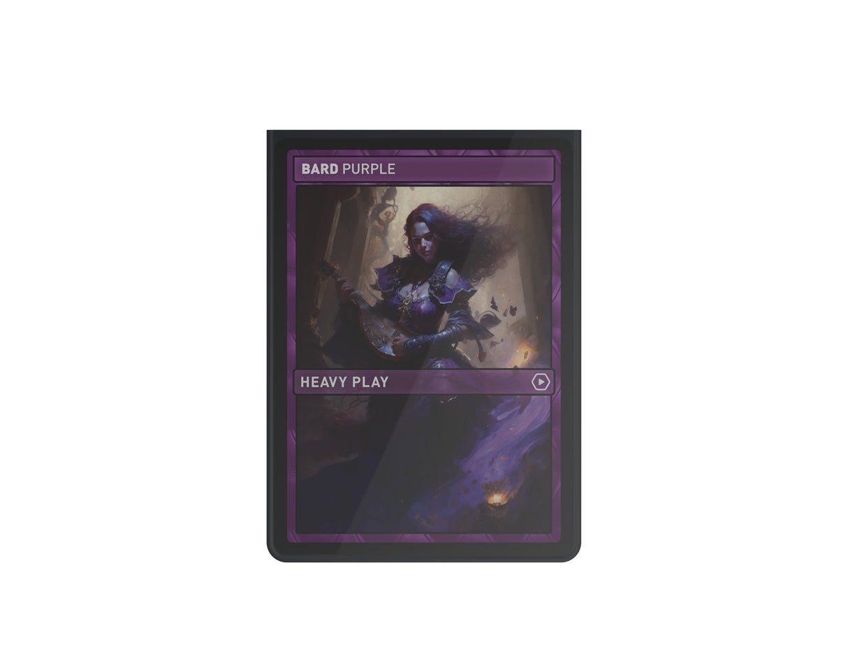 Heavy Play Curv Sleeves - Bard Purple (100) card sleeve packaging with 100 count