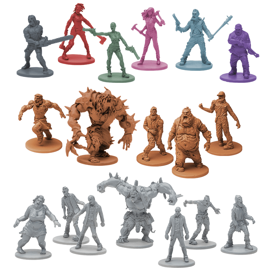 Zombicide: Season 2: Prison Outbreak miniatures heroes and zombies