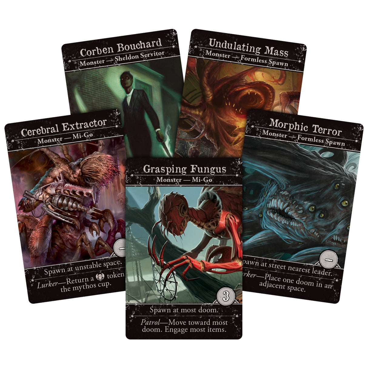 Arkham Horror: The Dead of Night board game scenario cards