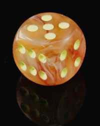 Dice: Dice Menagerie 9: Ghostly Glow Poly Orange/Yellow (7)