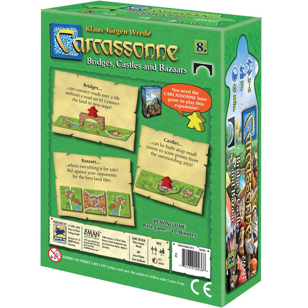 Carcassonne: Exp 8 Bridges, Castles & Bazaars