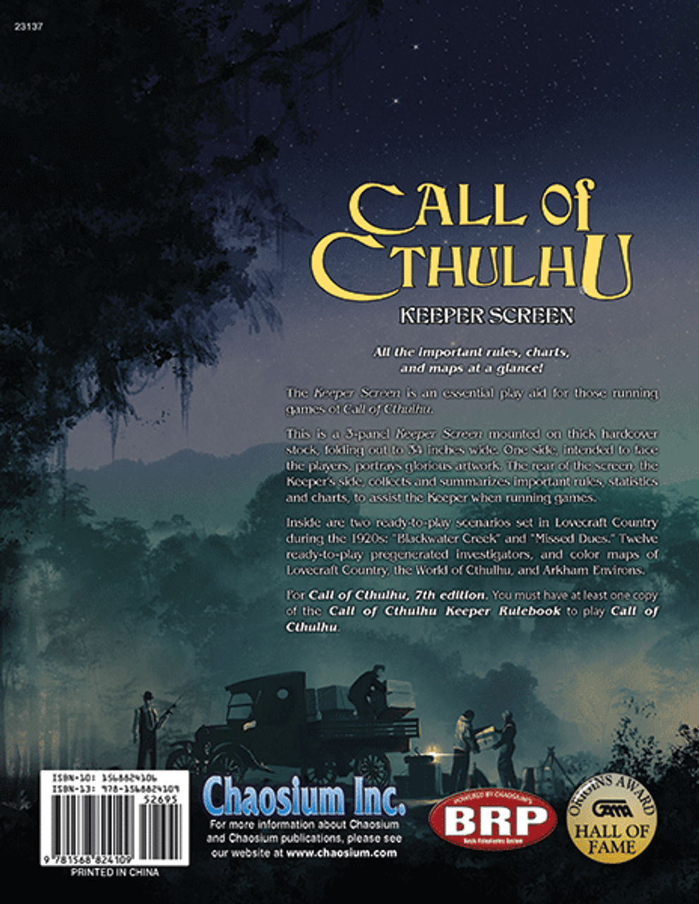 Call of Cthulhu RPG: 7th Edition Keeper Screen Pack reference tables and charts