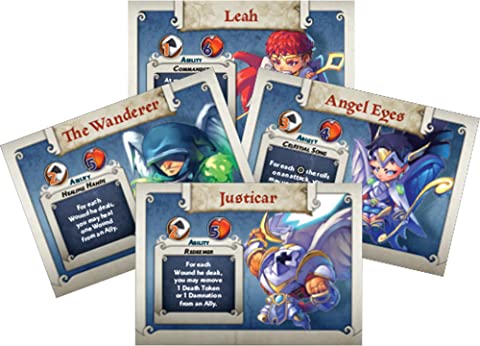 Arcadia Quest: Inferno character cards and tokens