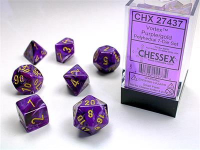 Chessex - Vortex Polyhedral Purple/Gold