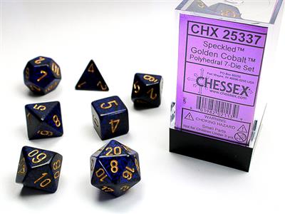 Chessex - Speckled Polyhedral Golden Cobalt 7-die set