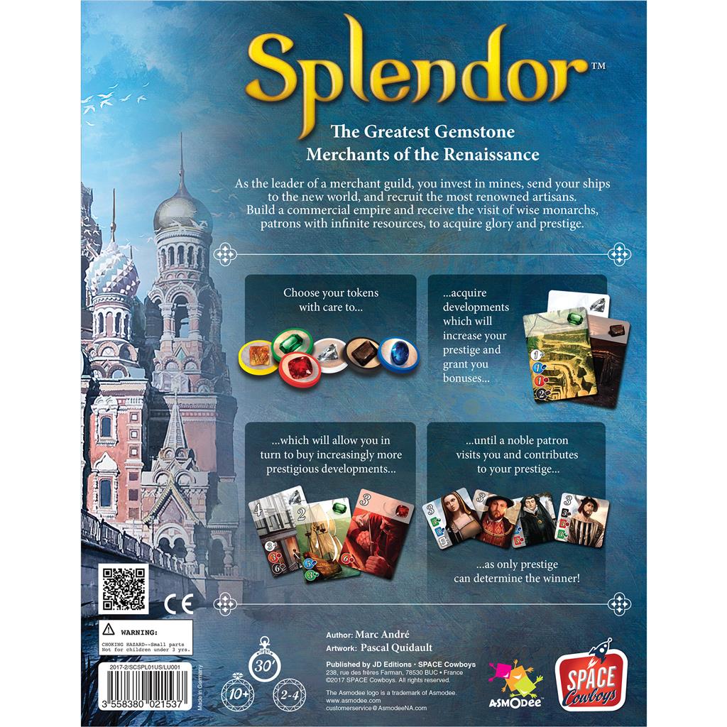 Splendor board game box back