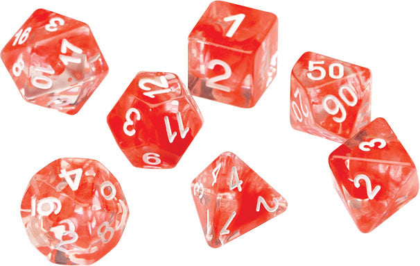 Sirius Dice: RPG Dice Set (7): Red Cloud Transparent Resin