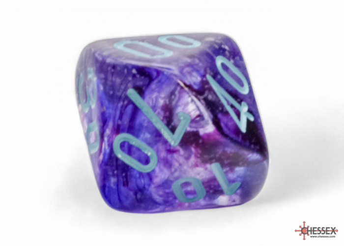 Chessex - Mega-Hedral Nebula Nocturnal/Turquoise Luminary 7-Die Set die