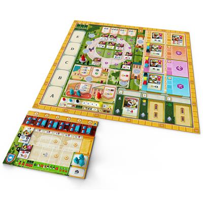 Alma Mater board game box showing university campus and academic theme