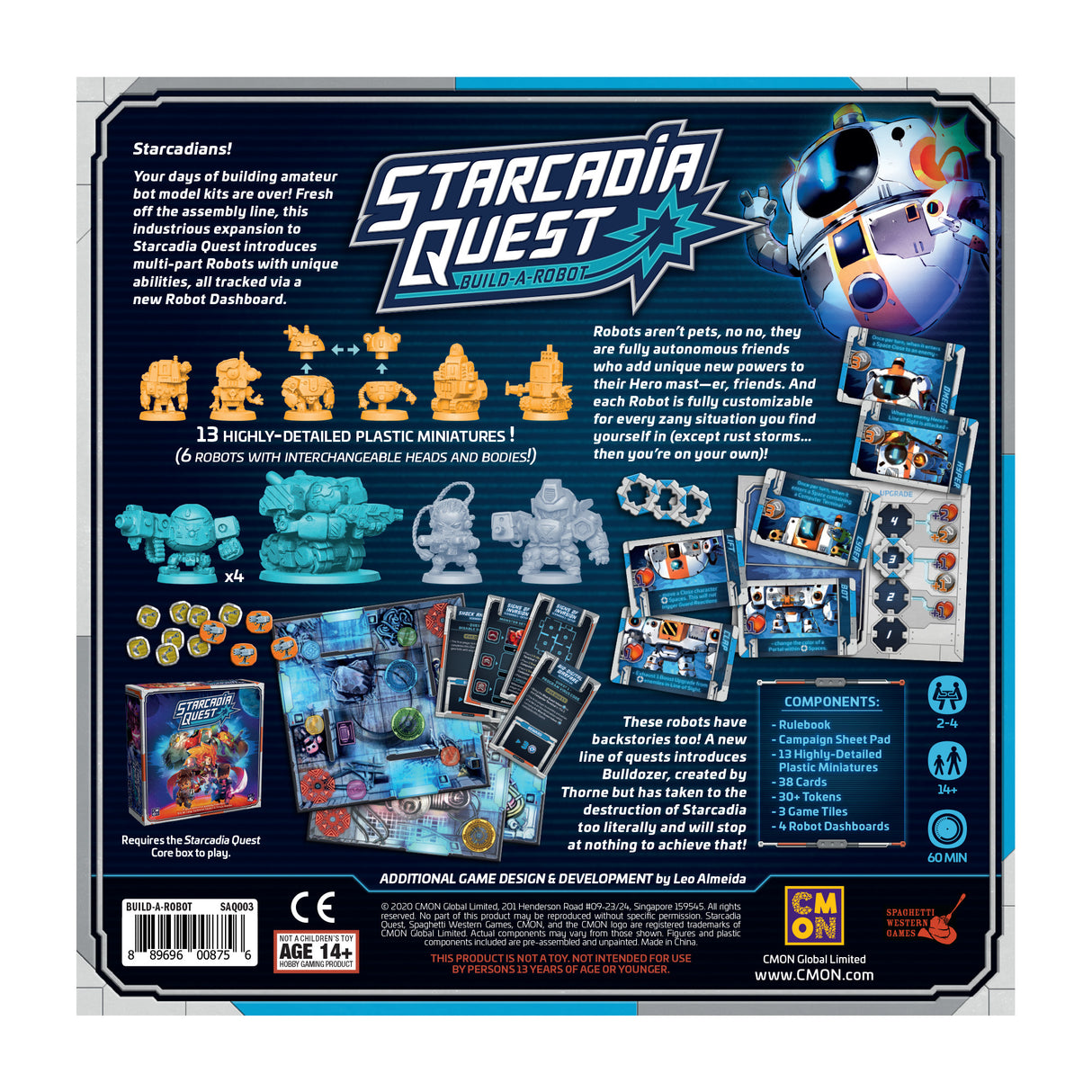 Starcadia Quest: Build-a-Robot customizable robot components and cards