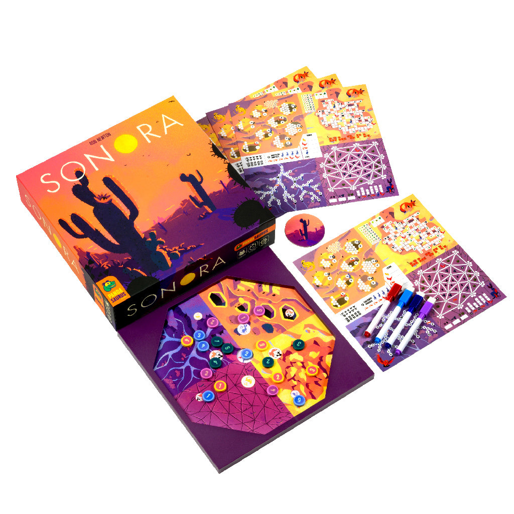 Sonora gameplay with discs and action spaces