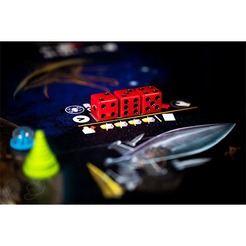 Alien Frontiers 5th edition dice and spaceship tokens