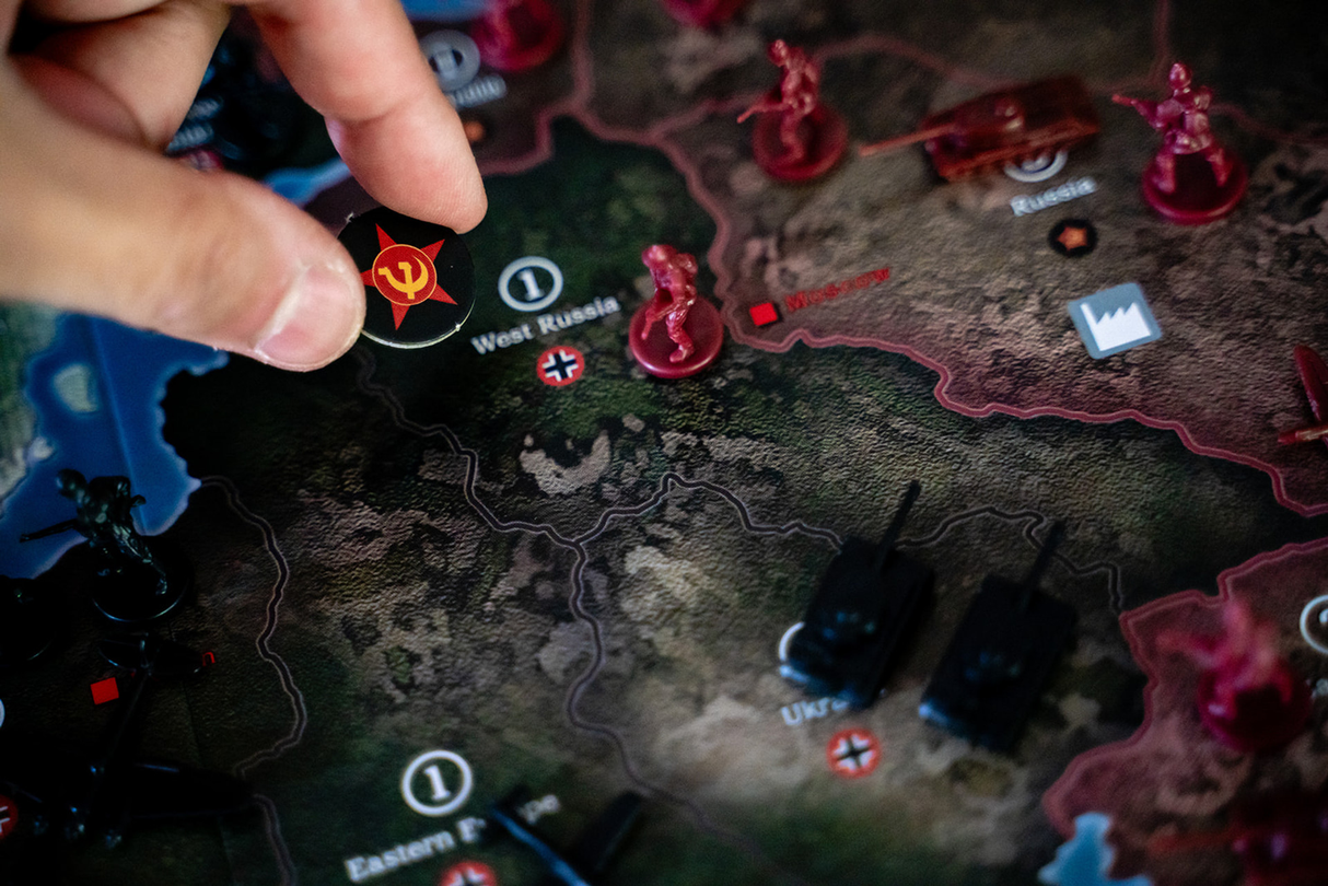 Axis & Allies: 1941 board game components and tokens