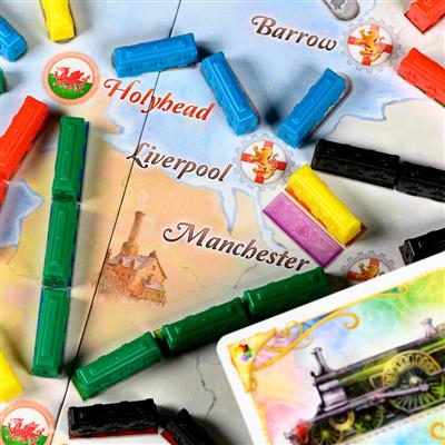 Ticket to Ride: United Kingdom board game train cards and tickets