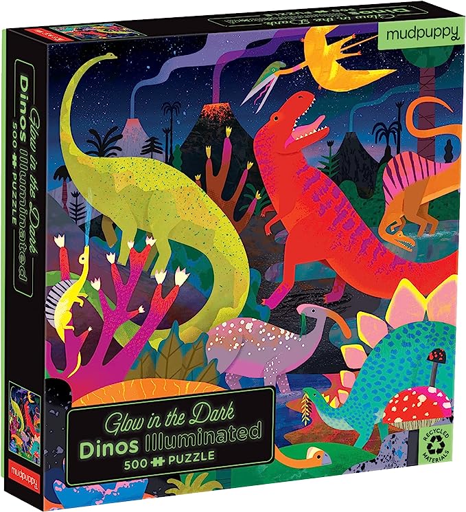 Dinosaurs Illuminated 500pc glow in the dark