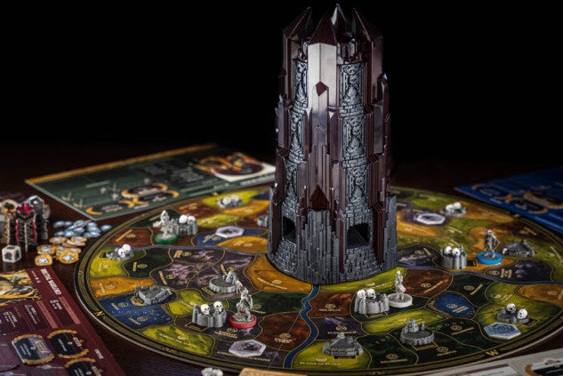 Return to Dark Tower game components with tower