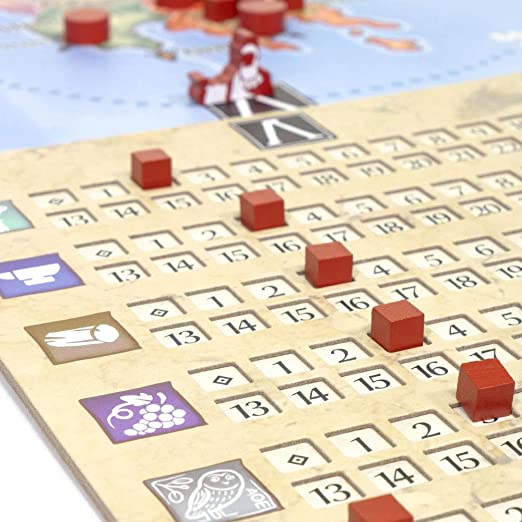 Polis detailed game pieces and resource tokens