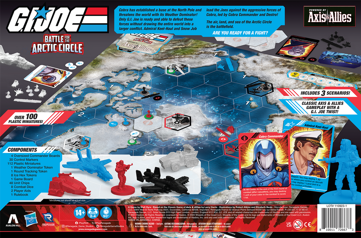 G.I. JOE: Battle for the Arctic Circle game components and military units
