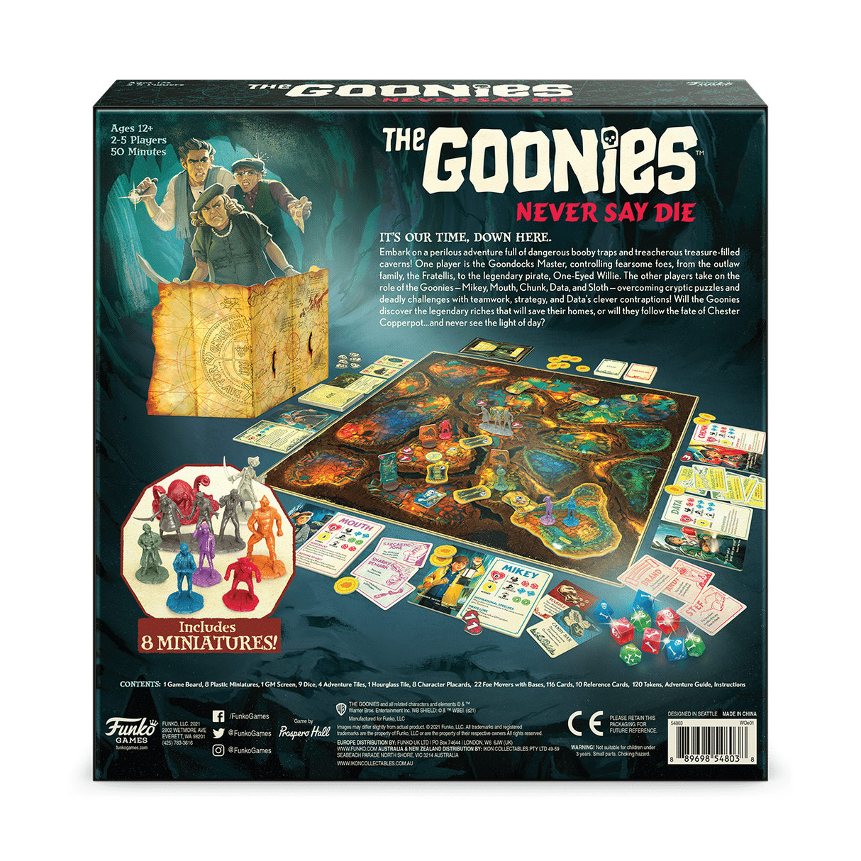 The Goonies: Never Say Die detailed view of game pieces and dice