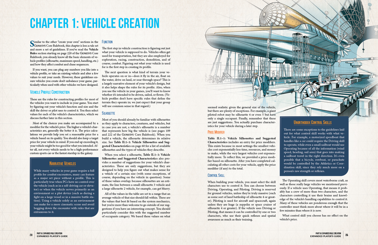 Genesys: Expanded Player's Guide RPG chapter 1 vehicle creation