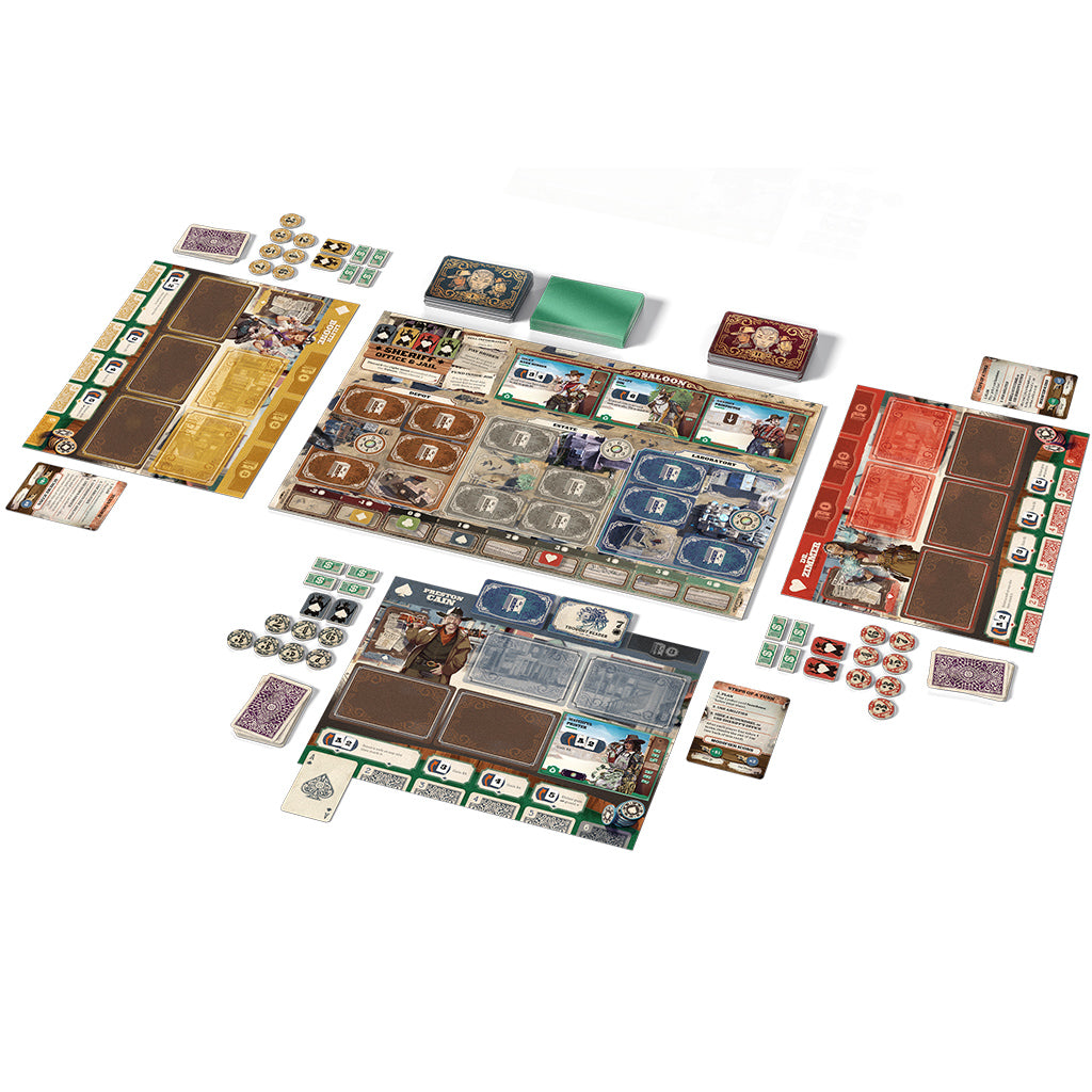 3000 Scoundrels Western engine-building game setup