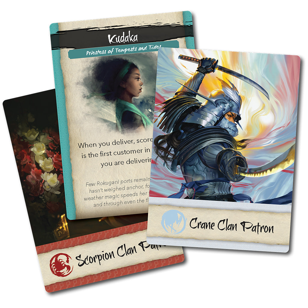 River of Gold L5R detailed game pieces with Legend of the Five Rings setting