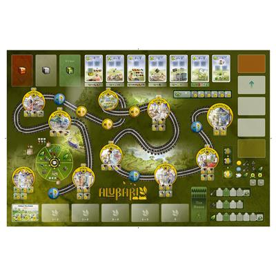 Alubari detailed game pieces featuring tea cultivation and economic strategy elements