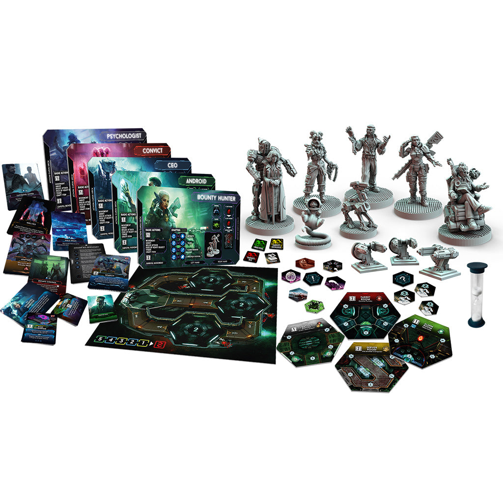 Nemesis: Aftermath detailed game pieces and event cards