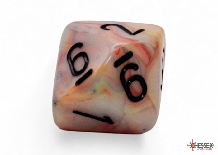 Chessex - Mega-Hedral Festive Circus/Black 7-Die Set die