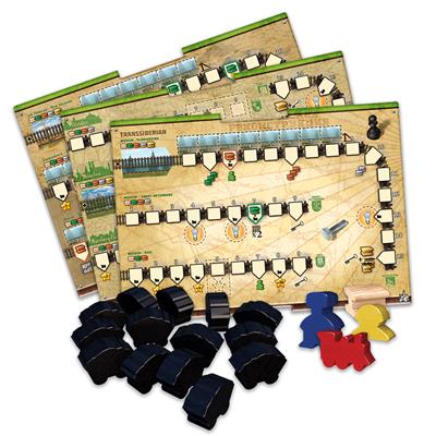 Ultimate Railroads game components and cards