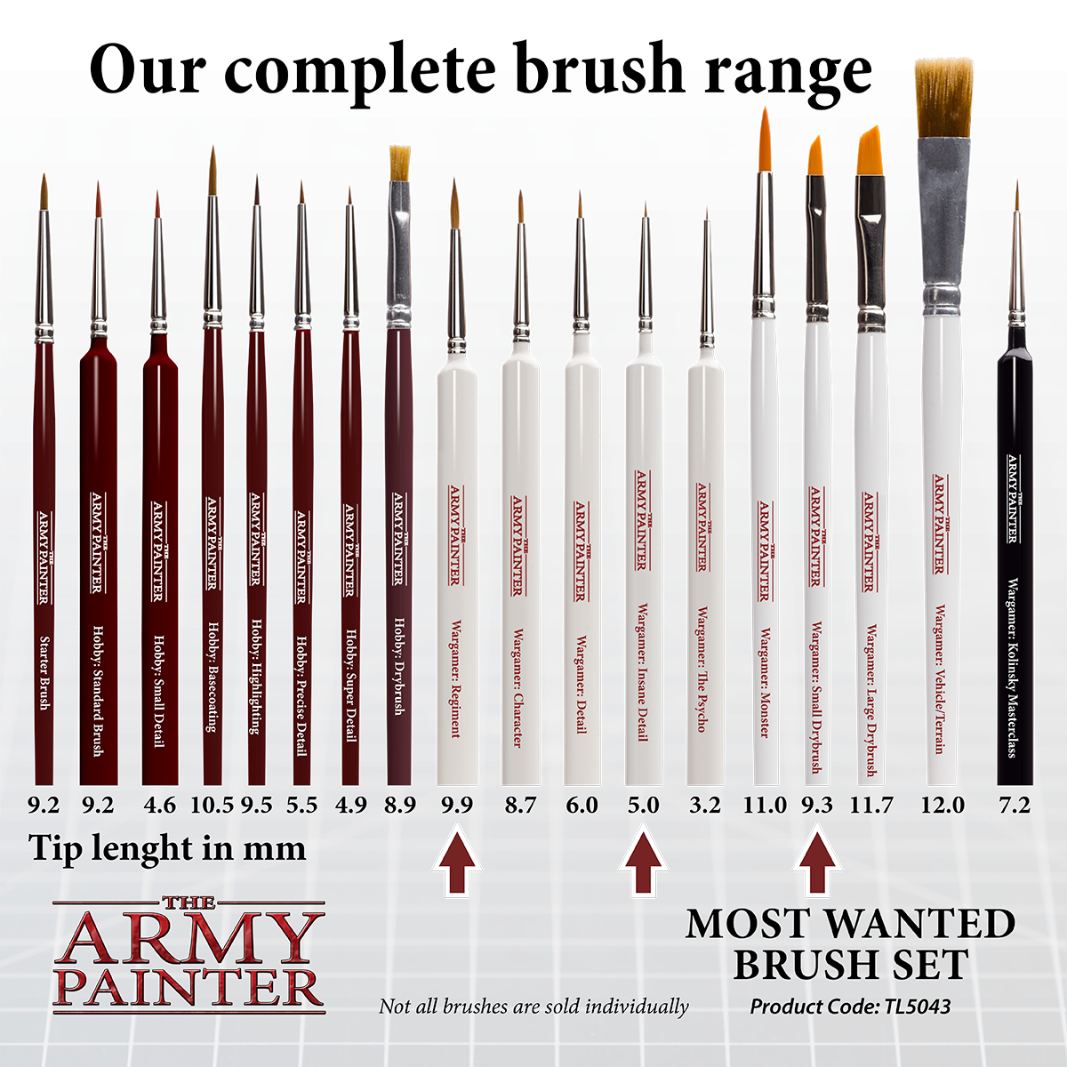 Most Wanted Brush Set displaying precision brush tips and quality bristles
