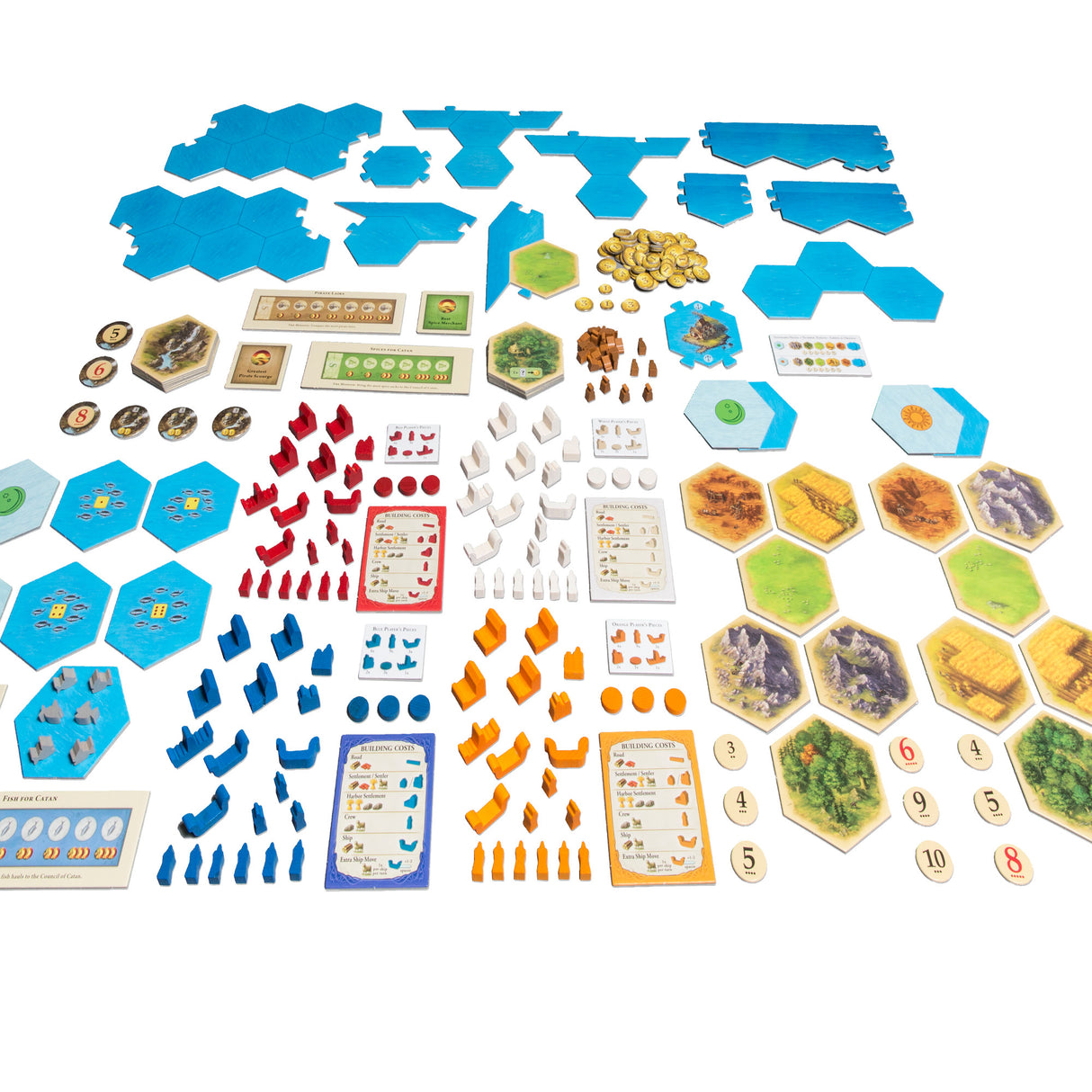 Catan: Seafarers ship pieces and harbors