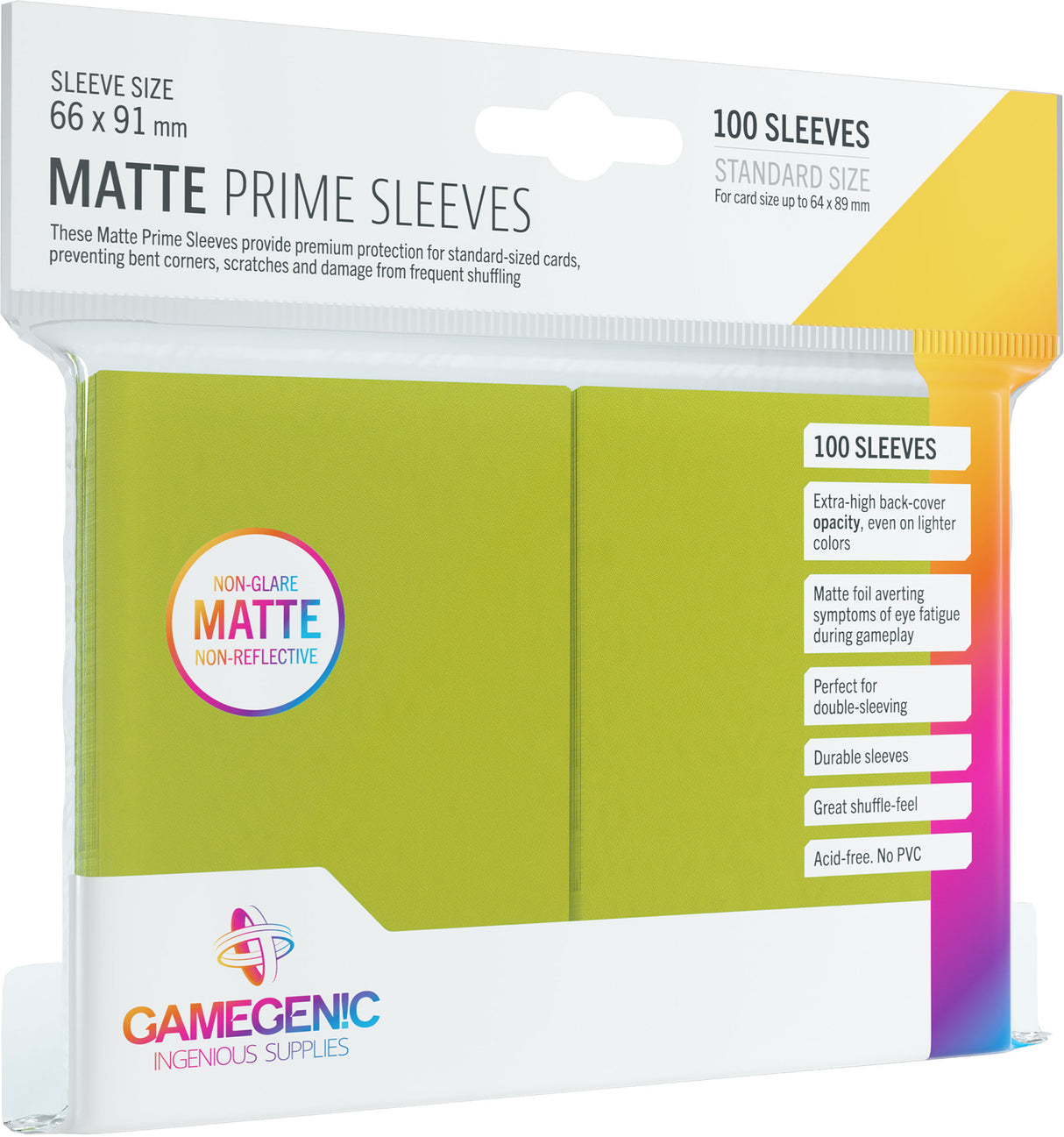 Gamegenic: Matte Prime Sleeves Lime