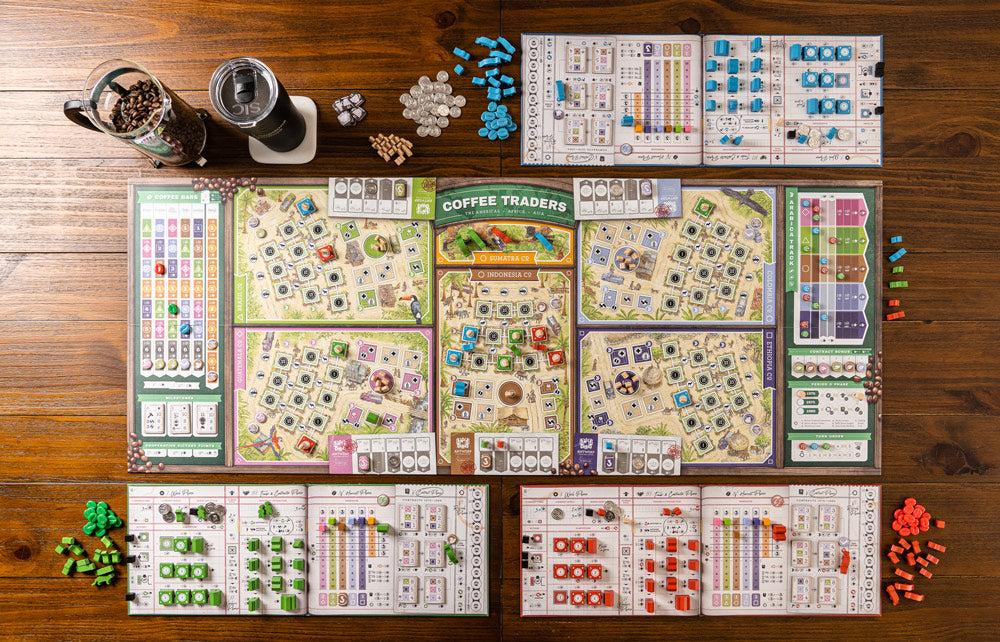 Coffee Traders game board and components