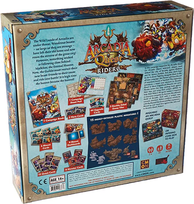 Arcadia Quest Riders all expansion content featuring mounted heroes and new adventures