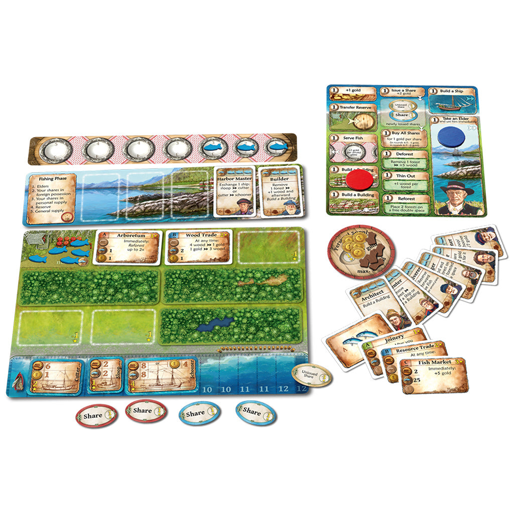 Nusfjord gameplay setup with building tiles