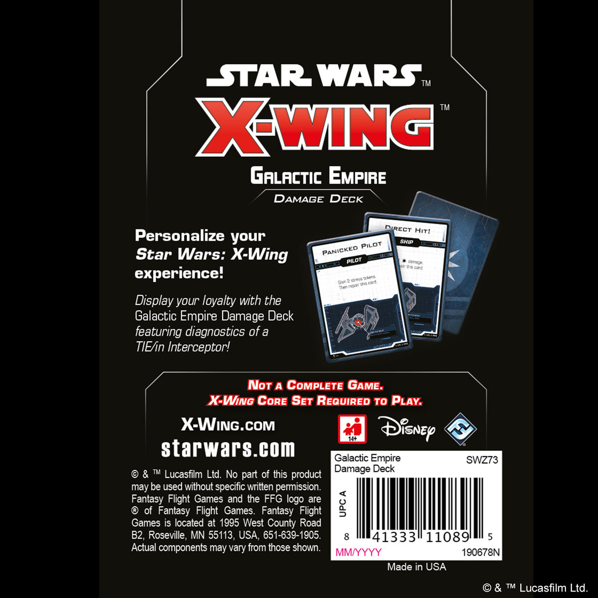 Star Wars X-Wing 2nd Ed: Galactic Empire Damage Deck