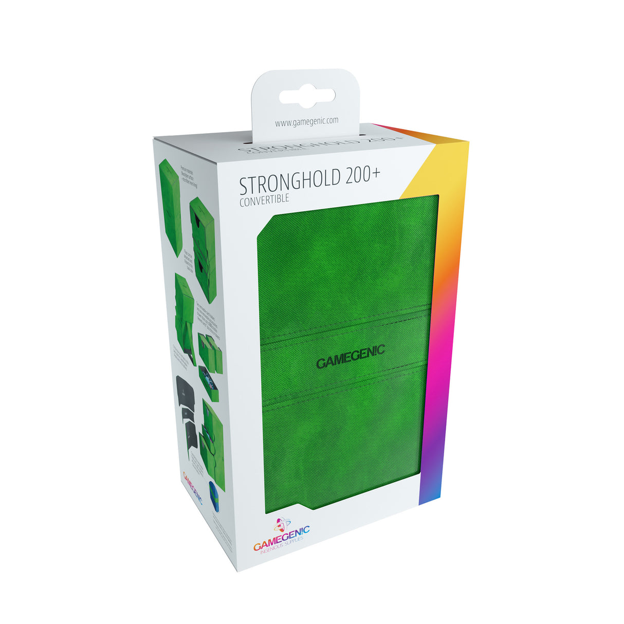 Gamegenic: Stronghold Deck Box 200+ Green side profile