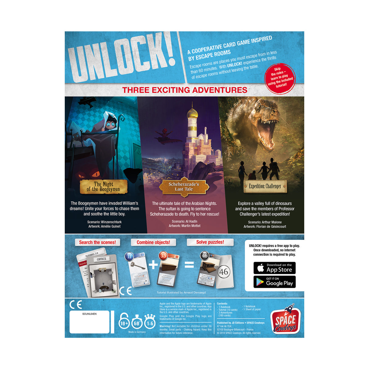 Unlock!: Exotic Adventures board game scenario cards