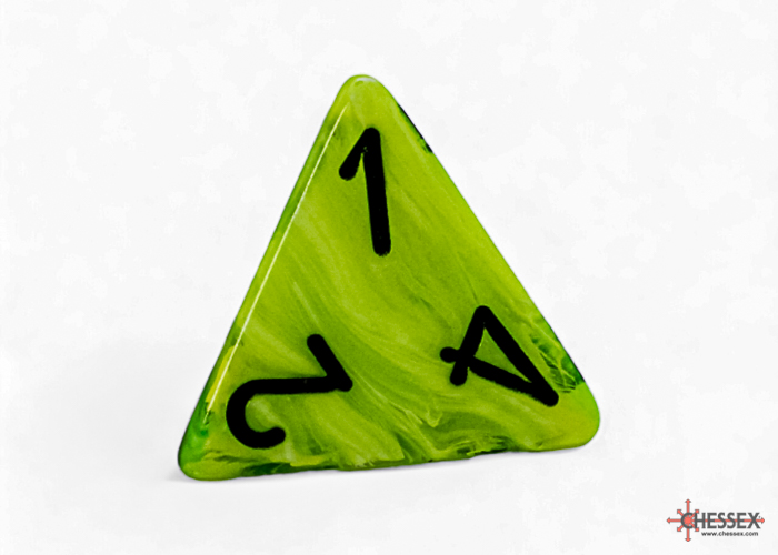 Chessex - Mega-Hedral Vortex Bright Green/Black 7-Die Set d10 percentile die