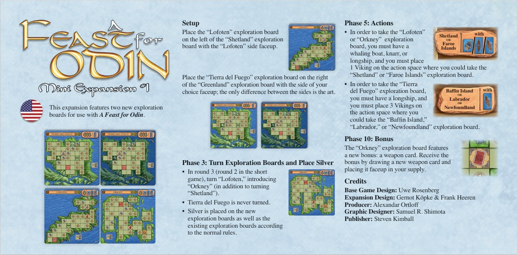 A Feast for Odin: Mini Expansion #1 additional tiles and components
