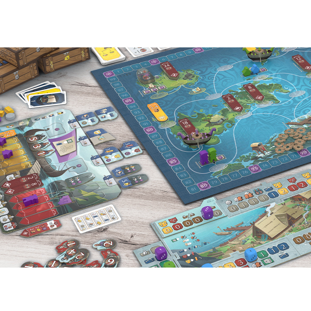 Karvi game board and Viking longships