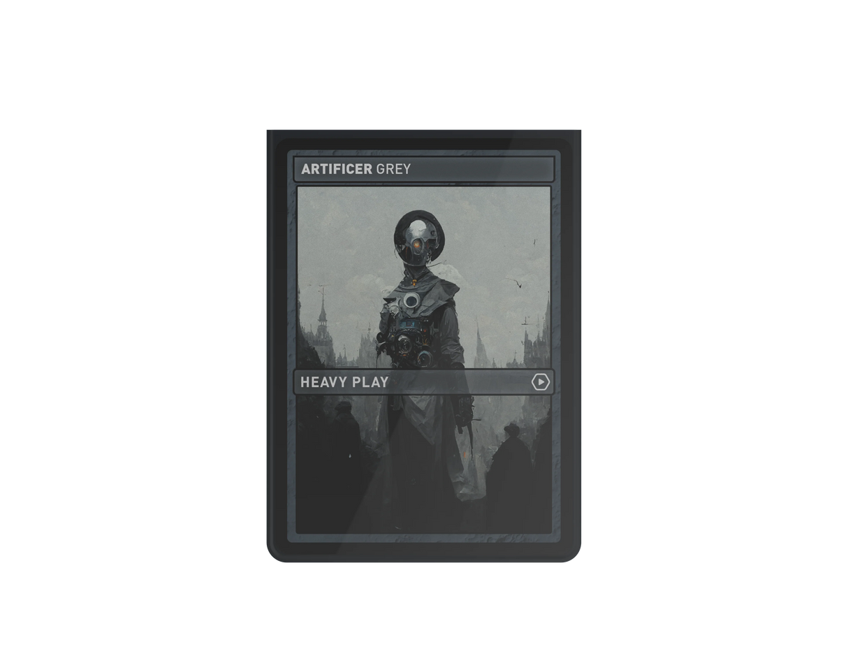 Heavy Play Curv Sleeves - Artificer Grey (100) card sleeve packaging with 100 count