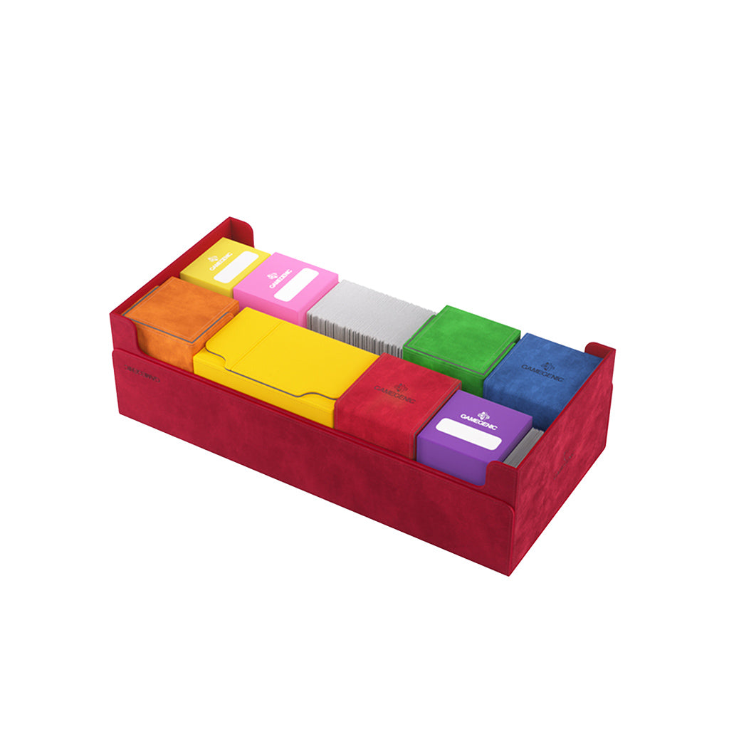 Gamegenic: Dungeon Deck Box 1100plus Red featuring magnetic closure and compartments