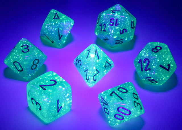 Chessex - Borealis Polyhedral Light green/gold Luminary 7-die set