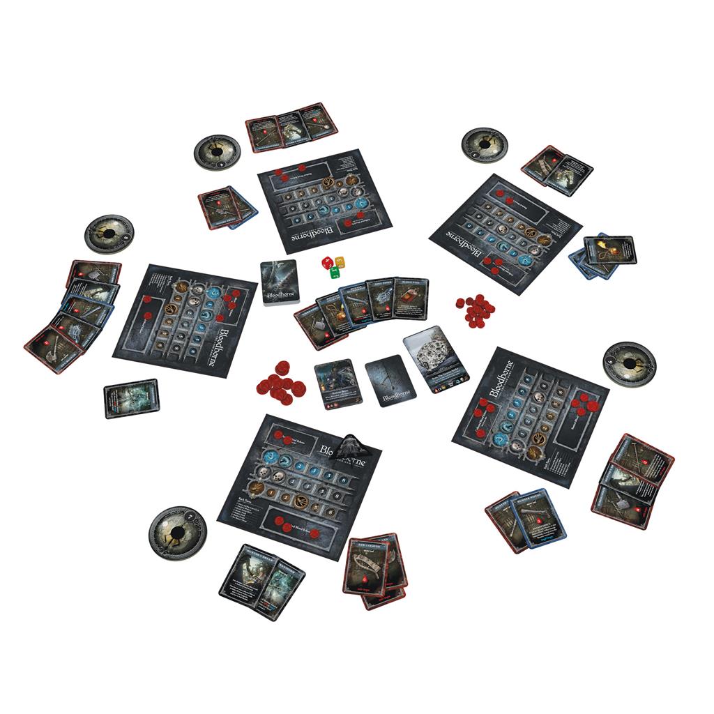 Bloodborne: The Card Game RPG box showing dark gothic artwork