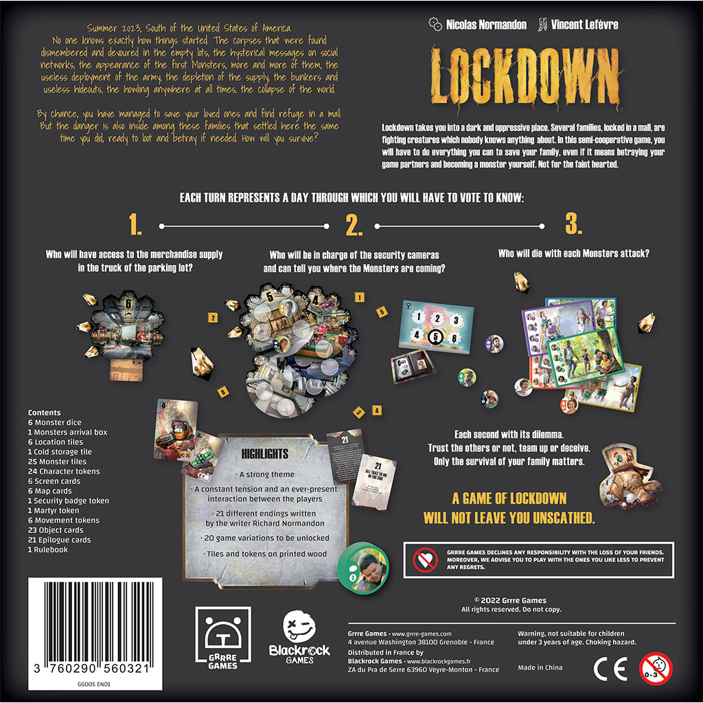 Lockdown board game gameplay setup
