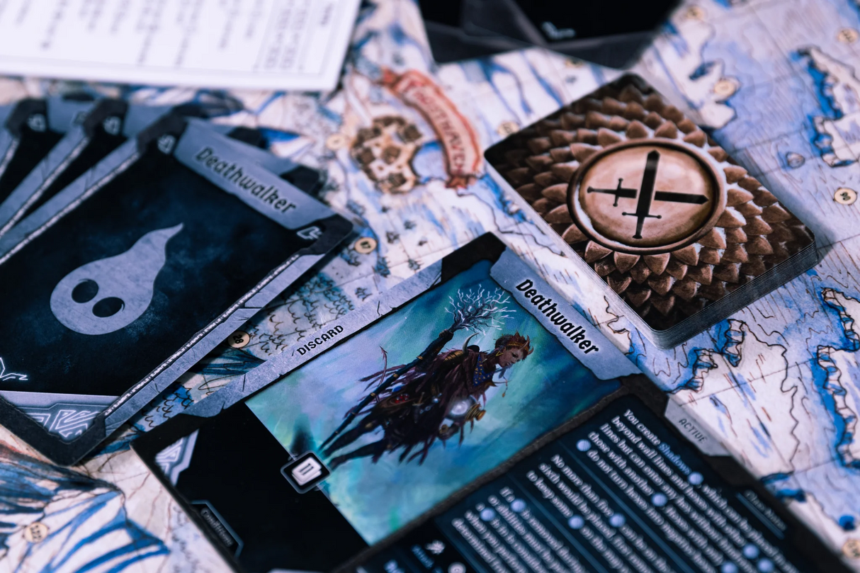 Frosthaven strategy board game setup with player materials | Elderwoods