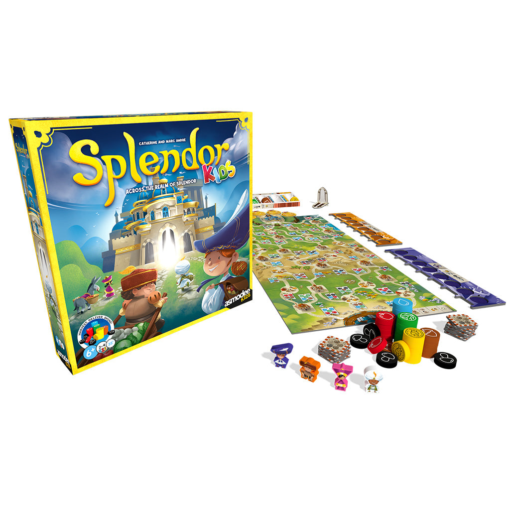 Splendor Kids board game components and tokens