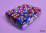 Chessex: Gemini: Blue-Purple / Gold 16mm 12d6